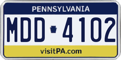 PA license plate MDD4102