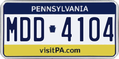 PA license plate MDD4104