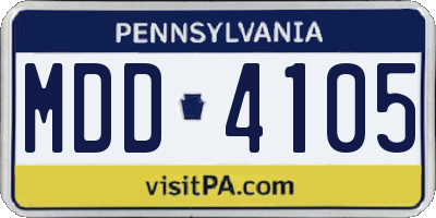 PA license plate MDD4105