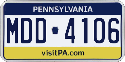 PA license plate MDD4106