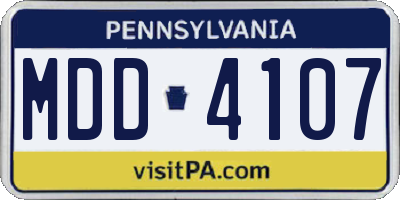 PA license plate MDD4107