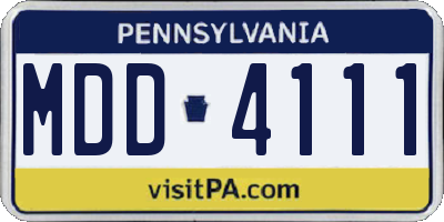 PA license plate MDD4111