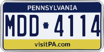 PA license plate MDD4114