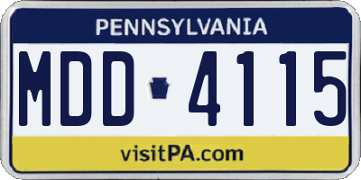 PA license plate MDD4115