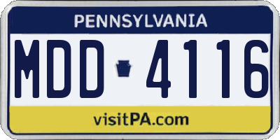 PA license plate MDD4116