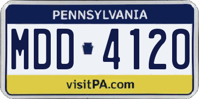 PA license plate MDD4120