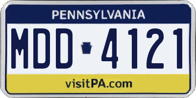 PA license plate MDD4121