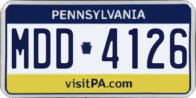 PA license plate MDD4126