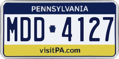 PA license plate MDD4127
