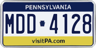 PA license plate MDD4128