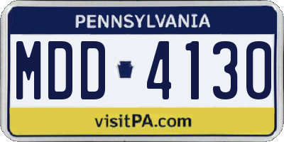 PA license plate MDD4130
