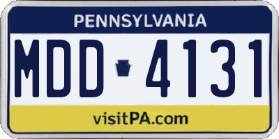 PA license plate MDD4131