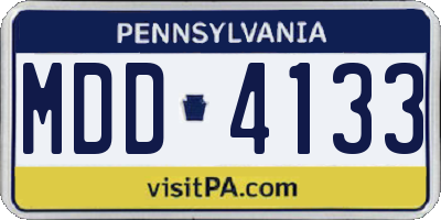 PA license plate MDD4133