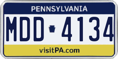 PA license plate MDD4134