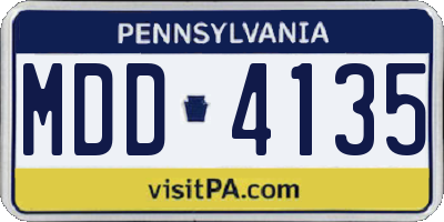 PA license plate MDD4135