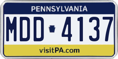 PA license plate MDD4137