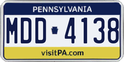 PA license plate MDD4138