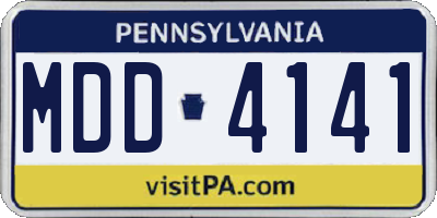 PA license plate MDD4141