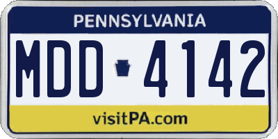 PA license plate MDD4142