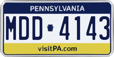 PA license plate MDD4143