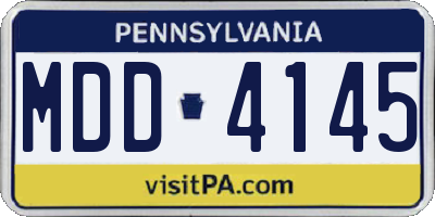 PA license plate MDD4145