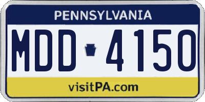 PA license plate MDD4150