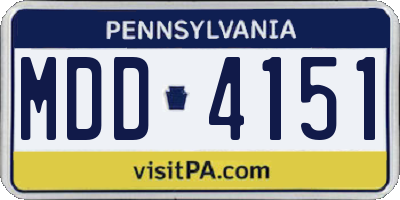 PA license plate MDD4151