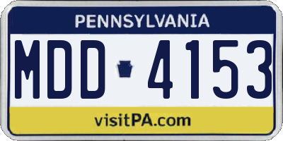 PA license plate MDD4153