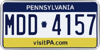PA license plate MDD4157
