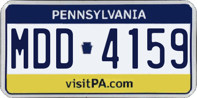 PA license plate MDD4159