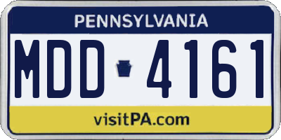 PA license plate MDD4161