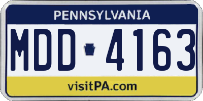 PA license plate MDD4163