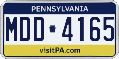 PA license plate MDD4165