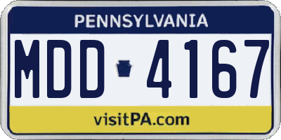 PA license plate MDD4167