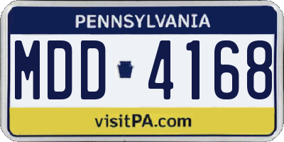 PA license plate MDD4168