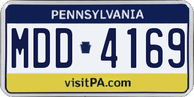 PA license plate MDD4169
