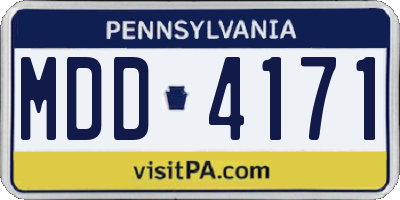 PA license plate MDD4171