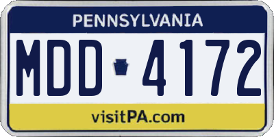 PA license plate MDD4172