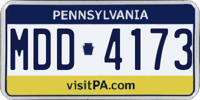 PA license plate MDD4173