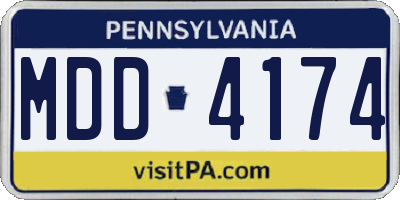 PA license plate MDD4174