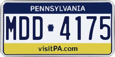 PA license plate MDD4175