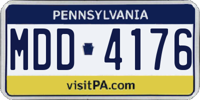 PA license plate MDD4176