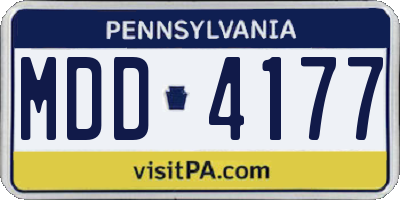 PA license plate MDD4177