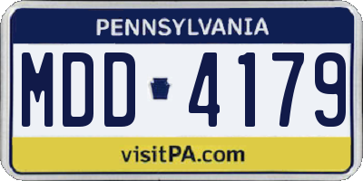 PA license plate MDD4179