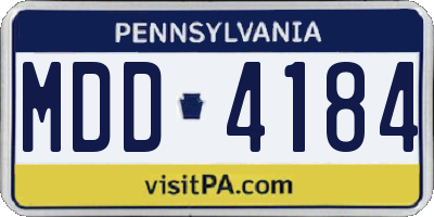 PA license plate MDD4184