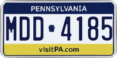 PA license plate MDD4185
