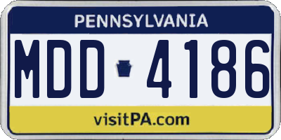 PA license plate MDD4186