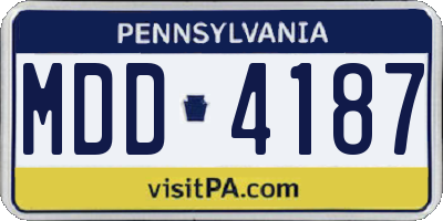 PA license plate MDD4187