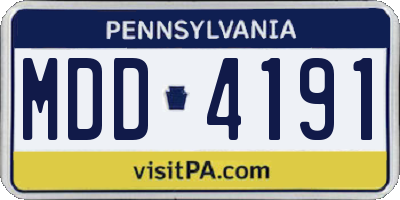PA license plate MDD4191