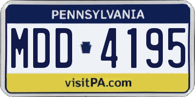 PA license plate MDD4195